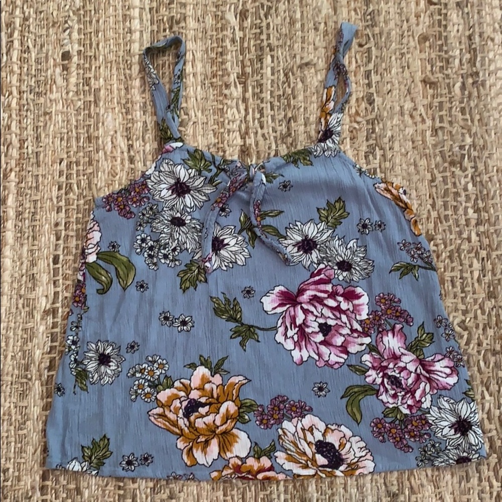 NWOT Pink Rose floral tank top, size S